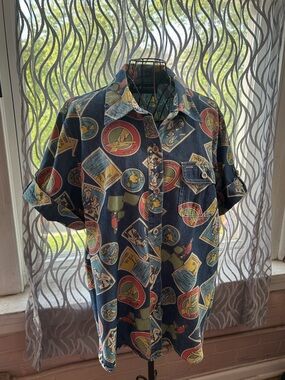 Vintage Sag Harbor Sport Printed Denim Shirt